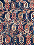 4' x 4'10 Antique square Afshar rug #2163 / 4x5 Vintage Rug - Blue Parakeet Rugs