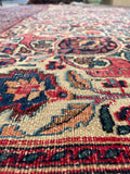 9 x 10 Antique Ivory ground Mashhad rug #1984 / 9x10 Vintage rug - Blue Parakeet Rugs