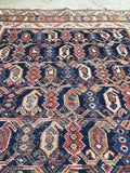 4' x 4'10 Antique square Afshar rug #2163 / 4x5 Vintage Rug - Blue Parakeet Rugs