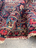 9 x 10 Antique Ivory ground Mashhad rug #1984 / 9x10 Vintage rug - Blue Parakeet Rugs