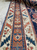 4' x 4'10 Antique square Afshar rug #2163 / 4x5 Vintage Rug - Blue Parakeet Rugs