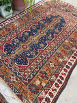 5' x 6'7 Antique Persian rug #2341 - Blue Parakeet Rugs