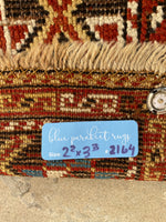 2’2 x 3’3 Shiraz Tribal Rug #2164 / 5x6 Antique Rug / Vintage Square Rug - Blue Parakeet Rugs