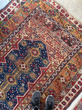 5' x 6'7 Antique Persian rug #2341 - Blue Parakeet Rugs