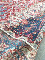 9'7 x 12'6 Antique Heriz Rug / Large Vintage Rug (#1354) - Blue Parakeet Rugs