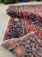 4'8 x 6'3 Antique Persian Heriz Rug #2691ML / 5x6 Heriz rug - Blue Parakeet Rugs