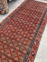 3'5 x 8'10 Antique Persian Malayer runner #2342 - Blue Parakeet Rugs