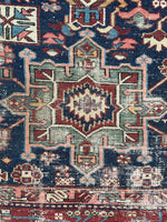 7'10 x 11' Antique battered and bruised Heriz rug #1985 / 8x11 Vintage rug - Blue Parakeet Rugs