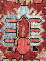 7'9 x 10'8 love worn Antique Persian Heriz rug (#1128ml) - Blue Parakeet Rugs