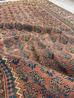 4'6 x 8' Antique Persian Kurdish rug #2169 / 5x8 Vintage Rug - Blue Parakeet Rugs