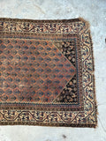 4'6 x 8' Antique Persian Kurdish rug #2169 / 5x8 Vintage Rug - Blue Parakeet Rugs