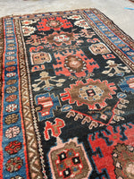 3'2 x 5'10 Antique Malayer rug #2168 / 3x6 Vintage Rug - Blue Parakeet Rugs
