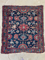 3'1 x 3'8 Antique square Persian Lilihan rug #2167 / 3x4 Vintage Rug - Blue Parakeet Rugs