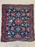 3'1 x 3'8 Antique square Persian Lilihan rug #2167 / 3x4 Vintage Rug - Blue Parakeet Rugs