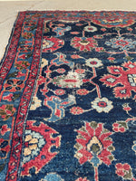 3'1 x 3'8 Antique square Persian Lilihan rug #2167 / 3x4 Vintage Rug - Blue Parakeet Rugs