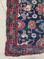 3'1 x 3'8 Antique square Persian Lilihan rug #2167 / 3x4 Vintage Rug - Blue Parakeet Rugs