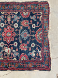 3'1 x 3'8 Antique square Persian Lilihan rug #2167 / 3x4 Vintage Rug - Blue Parakeet Rugs