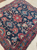 3'1 x 3'8 Antique square Persian Lilihan rug #2167 / 3x4 Vintage Rug - Blue Parakeet Rugs