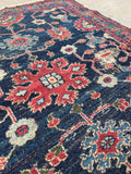 3'1 x 3'8 Antique square Persian Lilihan rug #2167 / 3x4 Vintage Rug - Blue Parakeet Rugs