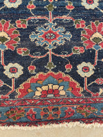 3'1 x 3'8 Antique square Persian Lilihan rug #2167 / 3x4 Vintage Rug - Blue Parakeet Rugs