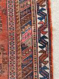 4' x 5'3 Worn Antique Afshar rug #2166 / 4x5 Vintage Rug - Blue Parakeet Rugs