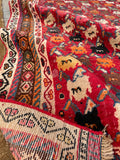 4'9 x 7'10 Antique wool rug #1988ML / 5x8 Vintage rug - Blue Parakeet Rugs
