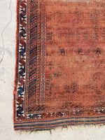 4' x 5'3 Worn Antique Afshar rug #2166 / 4x5 Vintage Rug - Blue Parakeet Rugs