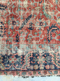 8'1 x 10'8 love worn Antique Serapi Heriz Rug / Large Vintage Rug (#801ML) - Blue Parakeet Rugs