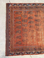 4' x 5'3 Worn Antique Afshar rug #2166 / 4x5 Vintage Rug - Blue Parakeet Rugs