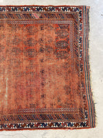 4' x 5'3 Worn Antique Afshar rug #2166 / 4x5 Vintage Rug - Blue Parakeet Rugs