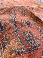 4' x 5'3 Worn Antique Afshar rug #2166 / 4x5 Vintage Rug - Blue Parakeet Rugs