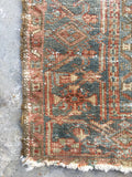 3'6 x 4'5 muted Heriz / Antique Heriz / Small Vintage Rug - Blue Parakeet Rugs
