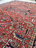 6'11 x 9'5' Antique Heriz / Large Antique Heriz / 7x9 Rug (#802ML) - Blue Parakeet Rugs