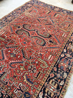 6'11 x 9'5' Antique Heriz / Large Antique Heriz / 7x9 Rug (#802ML) - Blue Parakeet Rugs