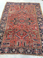 6'11 x 9'5' Antique Heriz / Large Antique Heriz / 7x9 Rug (#802ML) - Blue Parakeet Rugs