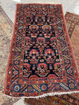 3'5 x 6'2 Antique village rug #1992 / 3x6 Vintage Rug - Blue Parakeet Rugs