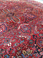 9'6 x 13'5 Vintage Heriz Rug - Blue Parakeet Rugs