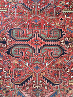 6'11 x 9'5' Antique Heriz / Large Antique Heriz / 7x9 Rug (#802ML) - Blue Parakeet Rugs