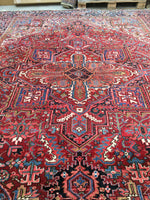 9'6 x 13'5 Vintage Heriz Rug - Blue Parakeet Rugs