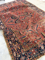 6'11 x 9'5' Antique Heriz / Large Antique Heriz / 7x9 Rug (#802ML) - Blue Parakeet Rugs