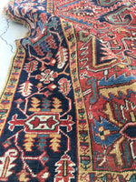 6'11 x 9'5' Antique Heriz / Large Antique Heriz / 7x9 Rug (#802ML) - Blue Parakeet Rugs