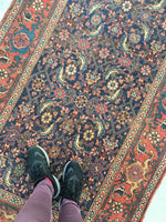 3'9 x 14'2 Antique Kurdish runner (#982) - Blue Parakeet Rugs