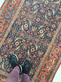 3'9 x 14'2 Antique Kurdish runner (#982) - Blue Parakeet Rugs