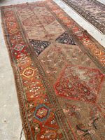 3'9 x 9'11 Antique Camel Runner #2171 / 4x10 Vintage Runner - Blue Parakeet Rugs