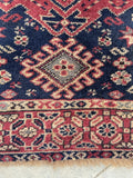 4'2 x 5'10 Antique Turkish rug #1994 / 4x6 Vintage rug - Blue Parakeet Rugs