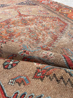 3'9 x 9'11 Antique Camel Runner #2171 / 4x10 Vintage Runner - Blue Parakeet Rugs