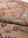 3'9 x 9'11 Antique Camel Runner #2171 / 4x10 Vintage Runner - Blue Parakeet Rugs