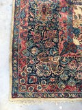 9'10 x 14' antique Persian Kerman (#804) - Blue Parakeet Rugs