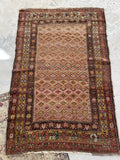 4' x 6'3 Antique Kurdish rug #1990 / 4x6 Vintage rug - Blue Parakeet Rugs