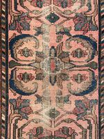 2'7 x 9'7 Antique dusty pink Runner #2172 / 3x10 Vintage Runner - Blue Parakeet Rugs